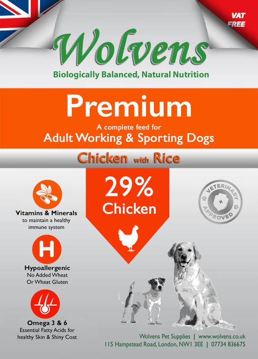Wolvens Premium Chicken & Rice 15kg