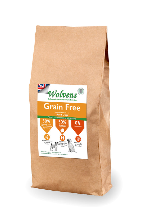 Wolvens Grain Free Adult Turkey with Sweet Potato & Cranberry.