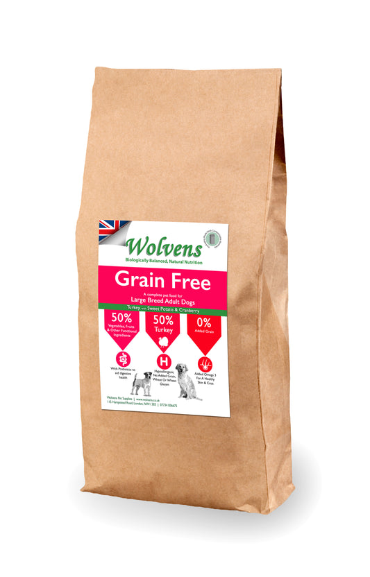 Wolvens Grain Free Adult Large Breed. Turkey with Sweet Potato & Cranberry