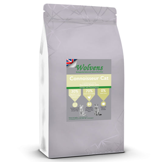 Wolvens Connoisseur  for Sterilised Adult Cats. Salmon & Whitefish
